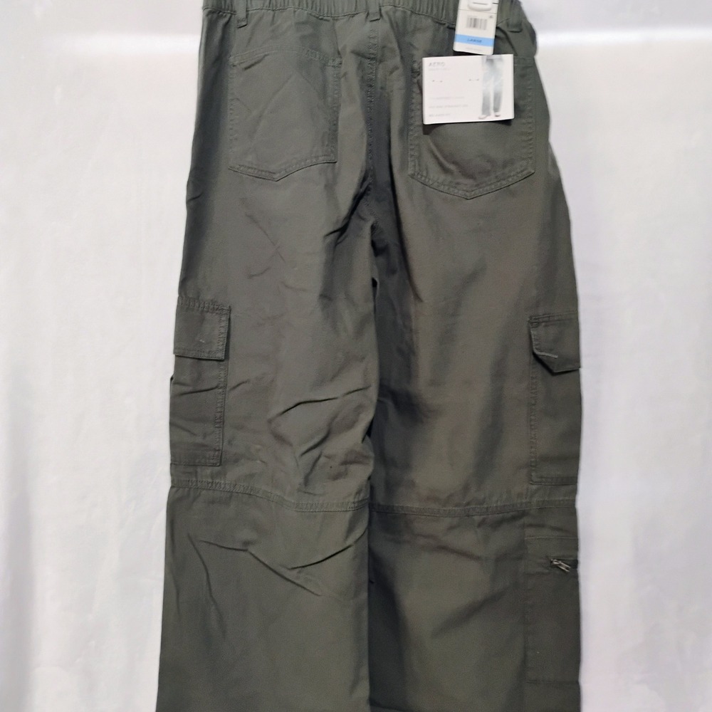 Aeropostale Womens L Utility Cargo Pants Olive Green Y2K Mid Rise Straight Leg L - Picture 2 of 7